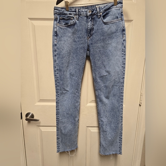 Rag & Bone DRE Low-Rise Boyfriend Raw Hem Acid Wash Blue Women Jeans Sz 27 - Picture 6 of 17